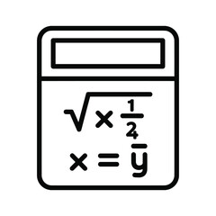 Mathematical equation on calculator display