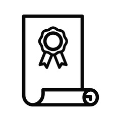 Certificate icon with ribbon symbol on document