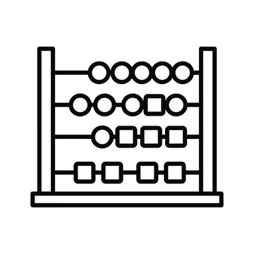 Simple abacus illustration with beads and counters
