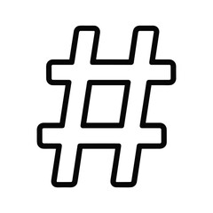 Simple hashtag symbol on white background
