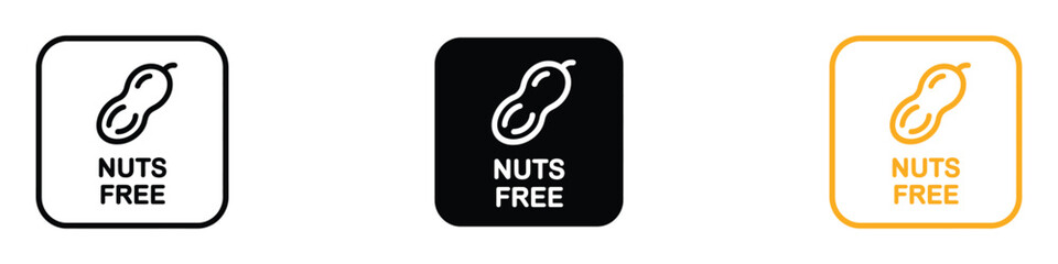 Nuts Free icon vector. food allergy warning symbol. vector illustration.