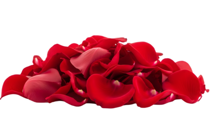 Vibrant red flower petals isolated on transparent background