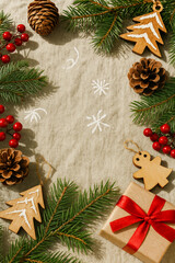 Natural Wooden Christmas Flatlay