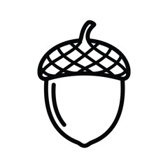 Simple black acorn icon on white background