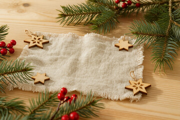  Natural Wooden Christmas Flatlay