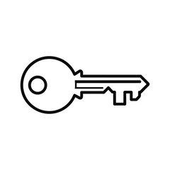 Simple black key icon on white background