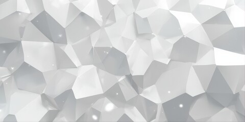 Cloud Dancer 2026 abstract geometric composition with layered polygonal shapes in soft white and gray tones. Modern minimalist backdrop ideal for tech presentations, corporate design, futuristic brand