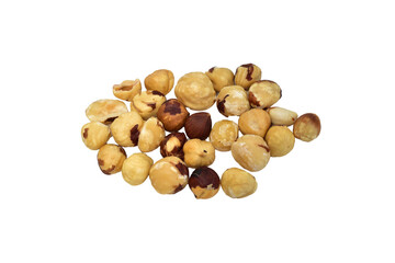 A small pile of hazelnuts isolated on a PNG background.