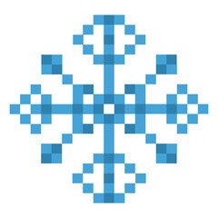 Pixel Symmetric Snowflake Icon