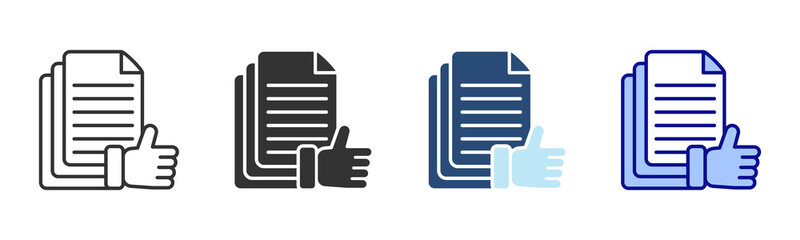 Approval Icon Set. Designed In Multi Style