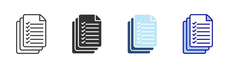 Checklist Icon Set. Designed In Multi Style