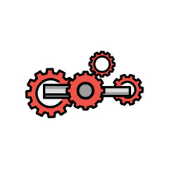 Interlocking gears representing teamwork and mechanical processes in motion.