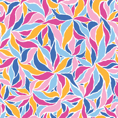 Abstract colorful batik floral seamless pattern. Vector illustration flat design background. 