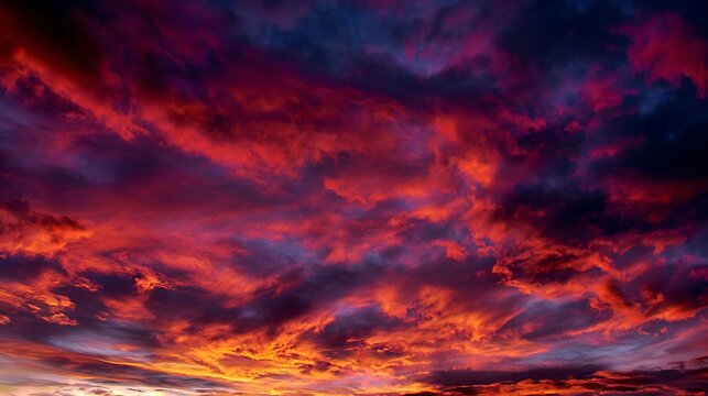Dramatic vibrant sunset sky clouds high resolution photo