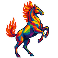 Fototapeta premium Fire horse vector illustration