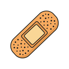 Simple Adhesive Bandage Illustration for First Aid and Medical Care.