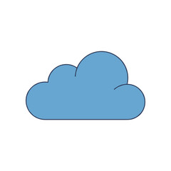 Simple Blue Cloud Illustration for Weather Forecasts and Digital Designs.