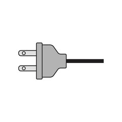 Simple illustration of a gray electrical plug with a black cord.