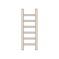 Simple Wooden Ladder Illustration Isolated on White Background.