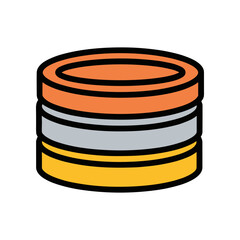 Stack of colorful coins representing financial wealth and investment.