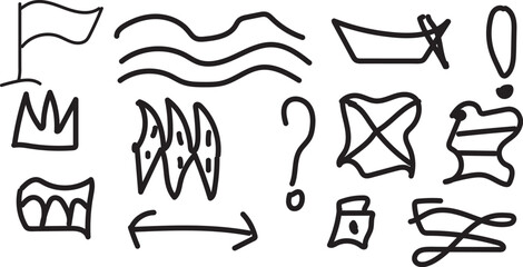 simple abstract doodle shapes collection