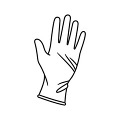 Fototapeta premium Hand wearing protective glove illustration