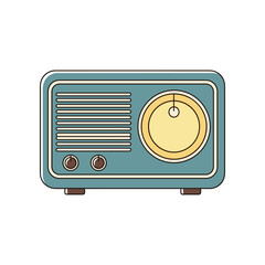 Vintage Radio Receiver with Tuning Dial and Speaker Grille.