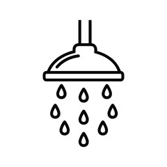 Simple line art illustration of a shower head