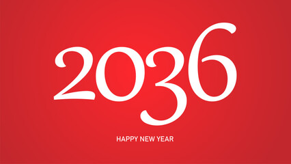 Gappy new Year 2036. Modern New Year Future Concept Transparent Background
