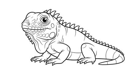 Fototapeta premium Detailed line drawing of an iguana