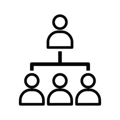 Simple organizational chart with leader and team members