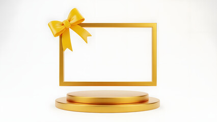 golden gift box with ribbon
