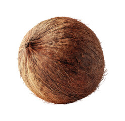 A close-up shot of a textured coconut against a black background