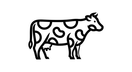 Fototapeta premium Line Art Cow Illustration