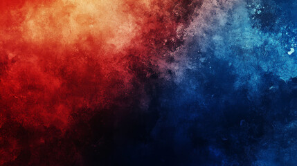 Fototapeta premium Abstract Red and Blue Gradient Grunge Texture Background. Dynamic, Vibrant, and Distressed Wall Surface with Blending Colors. Modern Art Concept.