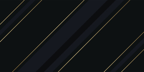 Abstract luxury black gold background with golden line and shadow. Modern textured gold background with realistic geometric shapes. modern design