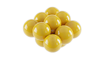 Yellow Balls Arranged Together on White Background