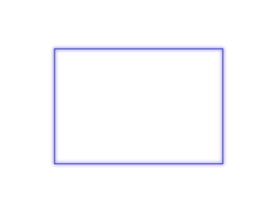 Glowing blue rectangle frame isolated on transparent background