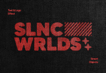 Fabric Printing Text Effect Mockup