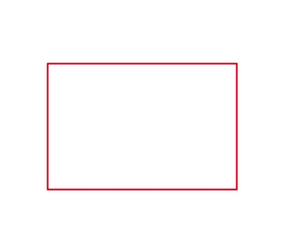 Red outline of a square on a transparent background isolated on transparent background