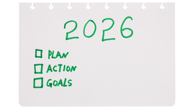 2026 goals list on transparent background. New year resolutions 2026 on white paper,New Year planning and resolution, goals, action, checklist, expectations concept.to do list on paper - Powered by Adobe