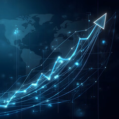abstract background with arrows, futuristic finance analytical charts
