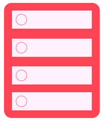 Obraz premium Red and Pink Digital To-Do List Template with Checklist Circles for Digital Planners and Bullet Journaling