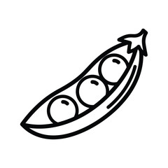 Simple illustration of peas in pod