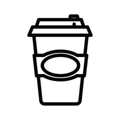 Coffee cup with lid and sleeve illustration