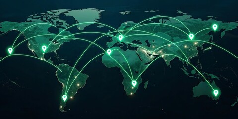 Christmas tree branches, golden baubles and pine cones on black background with Christmas bokeh lights. New Year concept. Top view, copy space