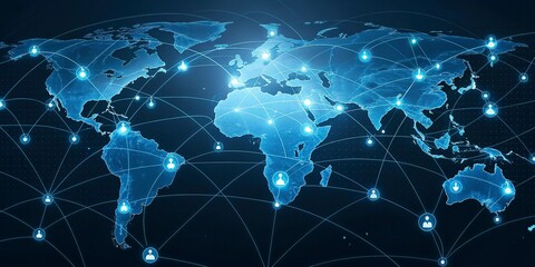 Christmas tree branches, golden baubles and pine cones on black background with Christmas bokeh lights. New Year concept. Top view, copy space