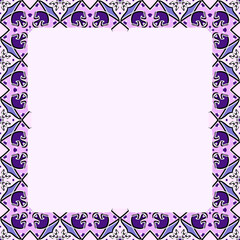 Ornate Purple and Lilac Decorative Square Frame