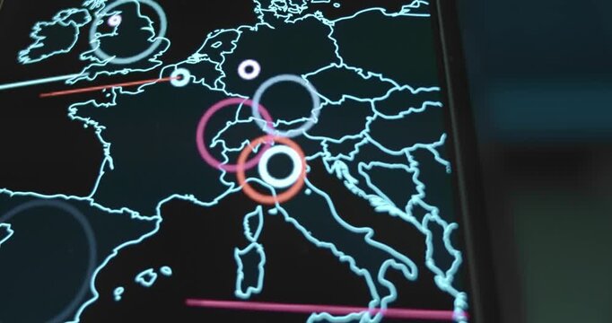 Cyber attacks against and from European countries, live map