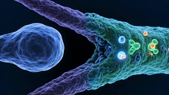Synaptic Transmission - Neurotransmitters Crossing the Synaptic Cleft.